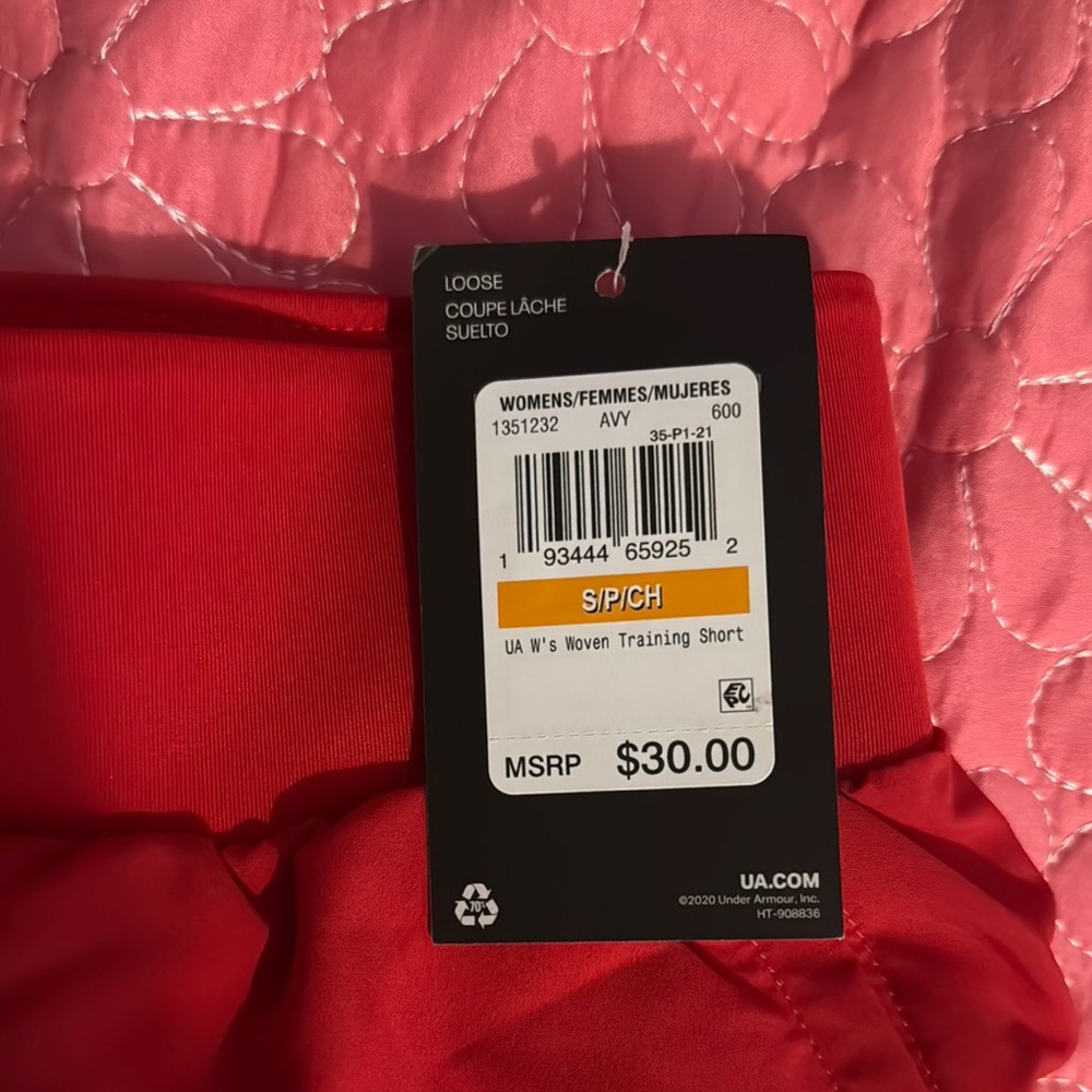 Under Armour Women's Red Athletic Shorts - Picture 2 of 3